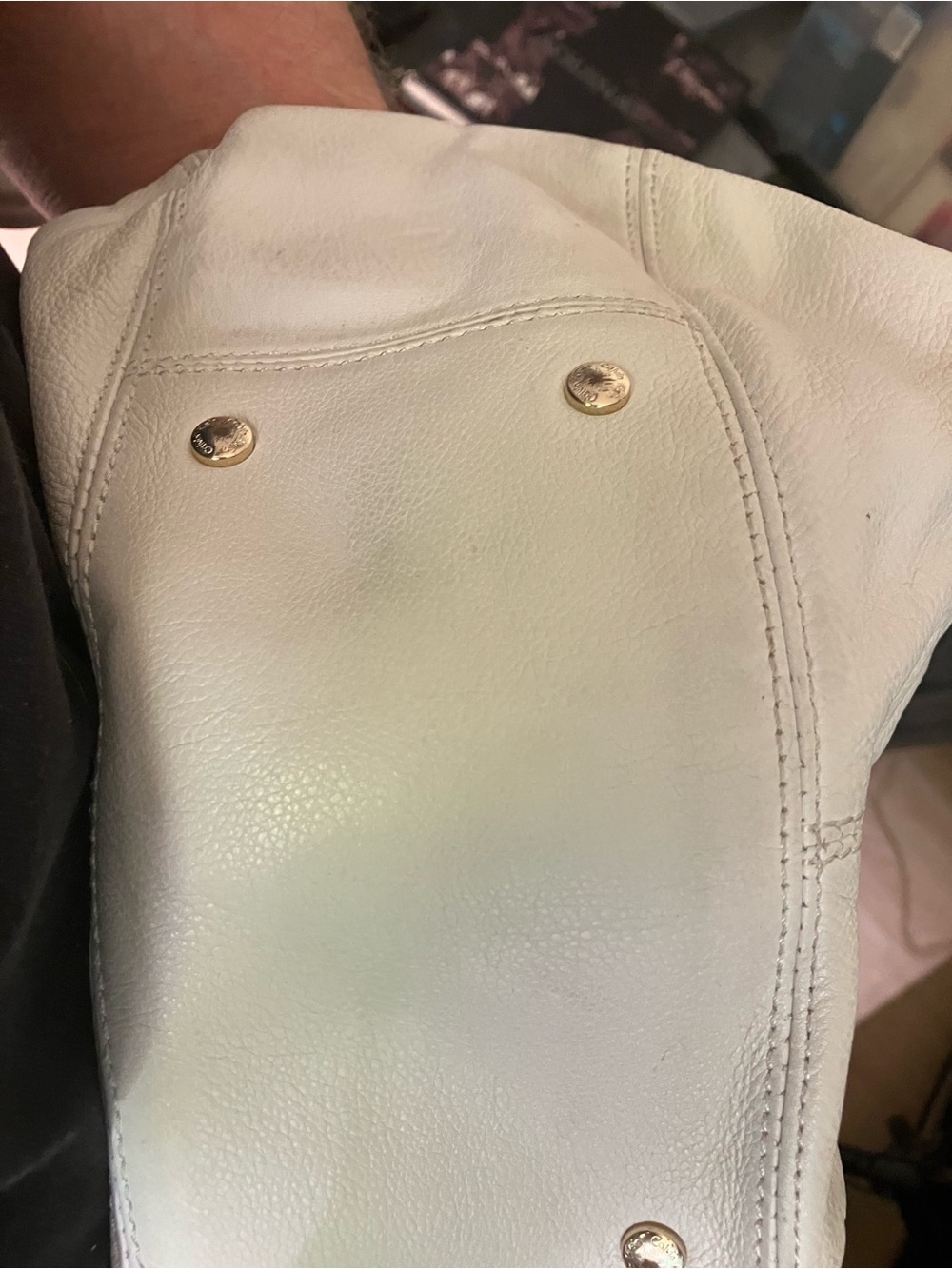 Calvin Klein Beige Leather Shoulder Bag - Picture 5 of 7